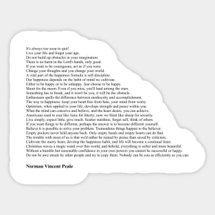 Norman Vincent Peale Quotes Sticker